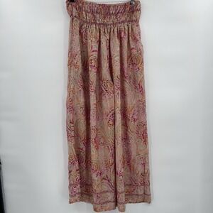 Vintage Jessica Taylor Womens Boho Genie Pants One Size Festival Smocked Paisley